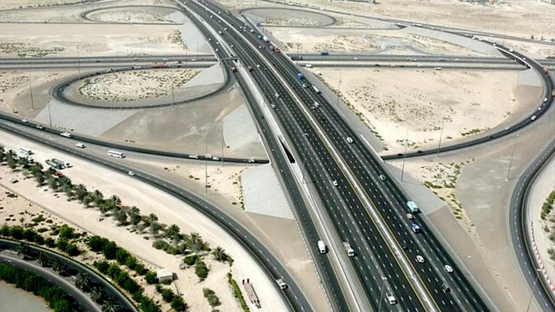 Roadside and digital billboard advertising on Al Khail Road, Dubai, UAE